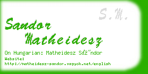 sandor matheidesz business card